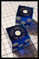Dice : Dice - Casino Dice - Four Queens Las Vegas Blue Clear with Gold Logo Round - SK Collection buy Nov 2010